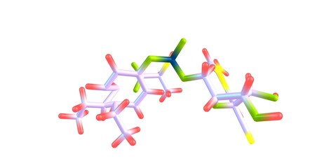 Fototapeta na wymiar Remdesivir molecular structure isolated on white