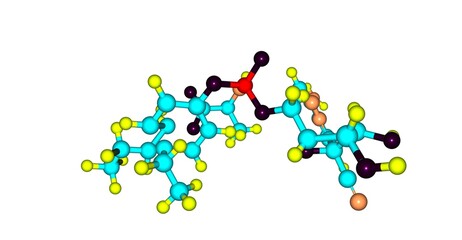 Remdesivir molecular structure isolated on white