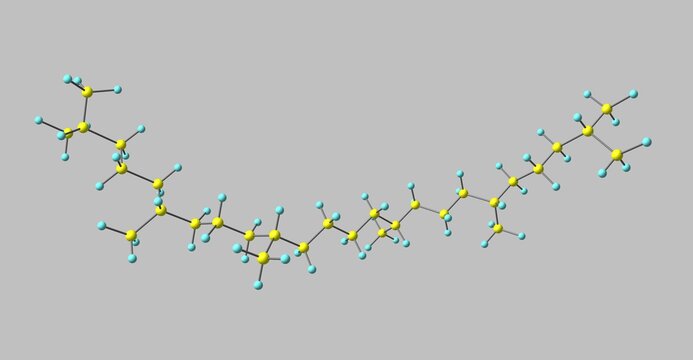Squalane molecular structure isolated on grey