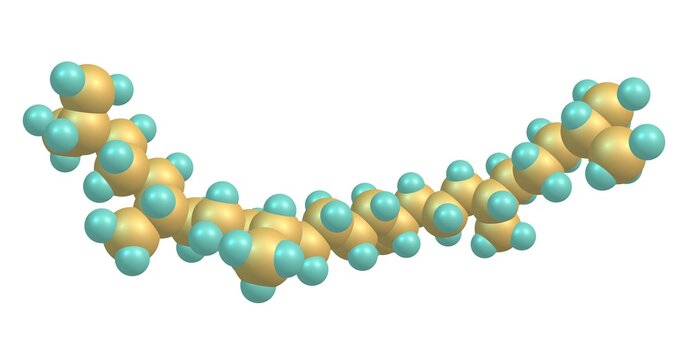 Squalane molecular structure isolated on white
