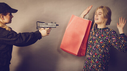 Security guard and shoplifter.