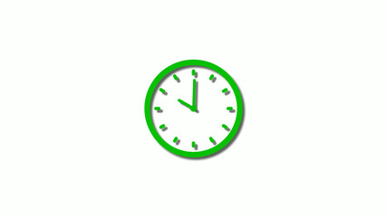 Amazing green color 3d clock icon,counting down 3d clock icon on white background