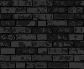 Realistic Vector brick wall seamless pattern. Flat wall texture. Black textured brick background for print, paper, design, decor, photo background