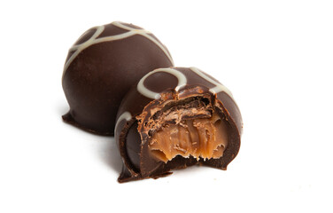 chocolate truffles isolated