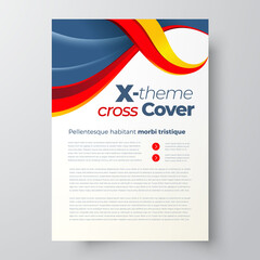 X cross Flyer brochure design template size A4