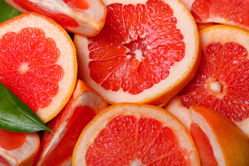 Fresh cut grapefruit as background