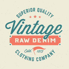 Vintage Raw Denim - Tee Design For Printing