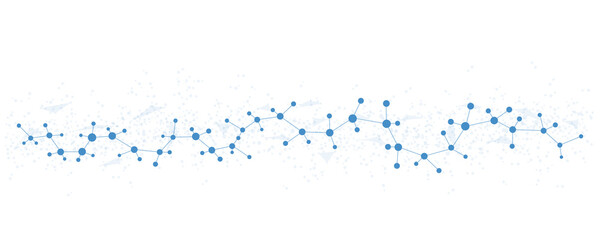 Structure molecule and communication. Dna, atom, neurons. Scientific concept for your design. Connected lines with dots. Medical, technology, chemistry, science background. Vector illustration.