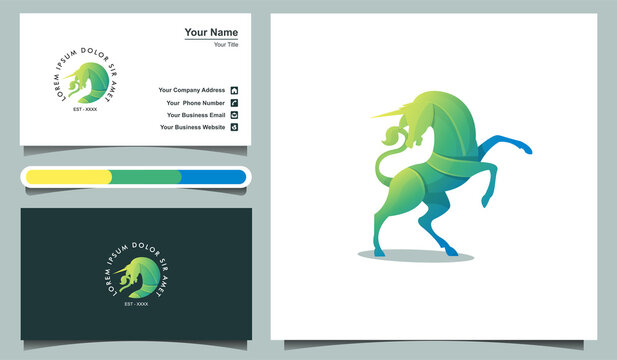 Vector illustration of colorful horse logo template.
Suitable for Creative Industries, Company, Multimedia, Entertainment, Education, Shop 
and other related business