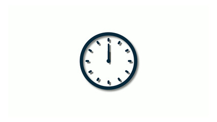 Best aqua dark 3d clock isolated on white background,Clock animation icon