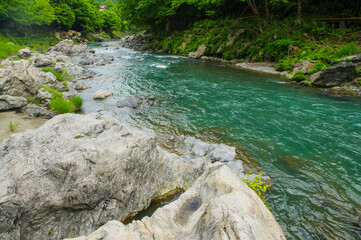 多摩川の上流にある御嶽渓流