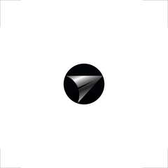 paper plane arrow logo in circle emblem