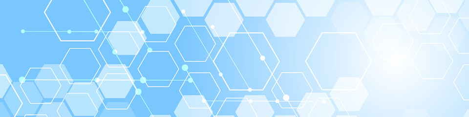 Hi-tech background design. The concept of chemical engineering, genetic research, innovative technologies. Hexagonal background for digital technology, medicine, science, research and healthcare.