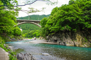 多摩川の上流にある御嶽渓流