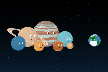 Naklejka premium Pandemic on planet Earth. Cartoon style. Vector illustration.