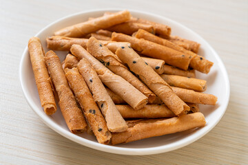 crispy coconut roll on plate
