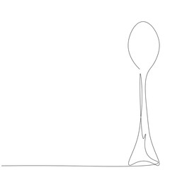 Spoon one line drawing, vector illustration