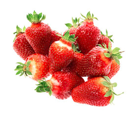 Beautiful strawberries isolated on white background.