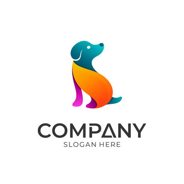 simple dog/puppy colorful logo design