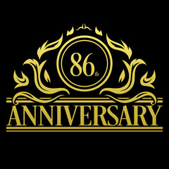 Luxury 86th anniversary Logo illustration vector