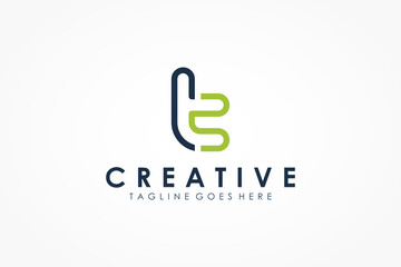 Abstract Initial Letter T Logo. Blue Green Linear Rounded Style isolated on White Background. Usable for Business and Technology Logos. Flat Vector Logo Design Template Element.