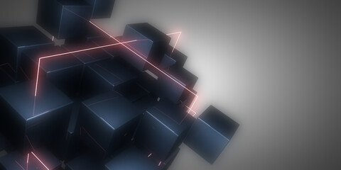 3D abstract background cubes. 3d illustration3