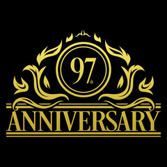 Luxury 97th anniversary Logo illustration vector