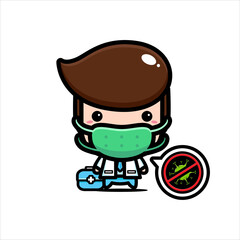 Vector design of a doctor using a mask