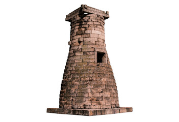 Cheomseongdae ( Ancient Watch tower to star )in Gyeongju, South korea(isolated).