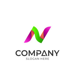 letter n vector logo design, creative initial letter n logo template