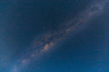Milky way galaxy core in clear night sky.