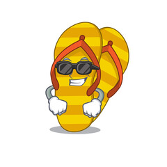 cartoon character of flip flops wearing classy black glasses