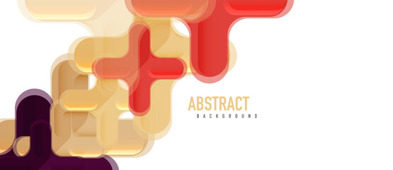 Glossy multicolored plastic style cross composition, x shape design, techno geometric modern abstract background. Trendy abstract layout template