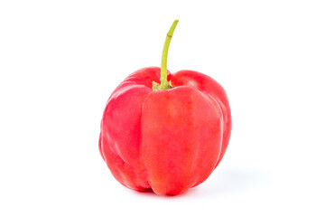 Acerola Cherries isolated on white background.
