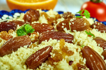 Algerian Saffron and Raisin Couscous