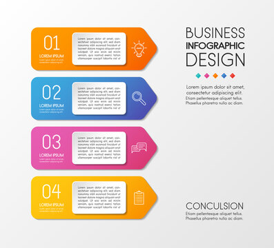 Vertical diagram with 4 options. Business infographic. Vector