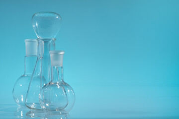 Chemical vessels. Glass flasks. Laboratory utensil.