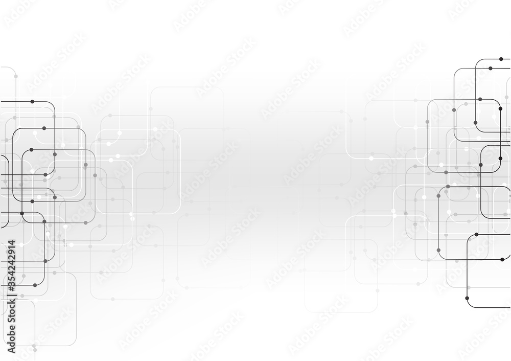 Fototapete vector white background abstract technology communication data science