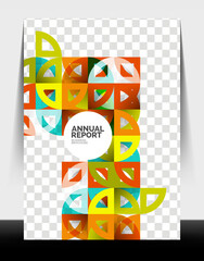 Business flyer annual report, circle and triangle shapes modern design