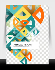 Business flyer annual report, circle and triangle shapes modern design