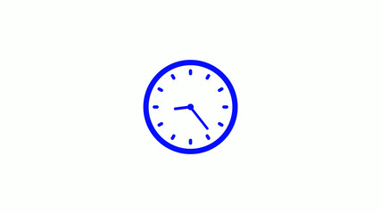 Amazing counting down blue clock icon on white background,clock animation