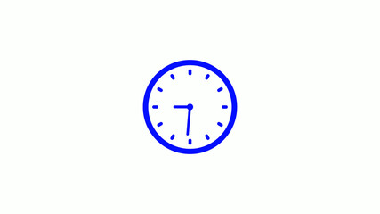 Amazing counting down blue clock icon on white background,clock animation