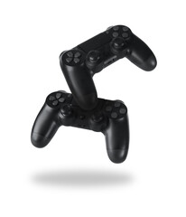 Black joystick isolated on white background © showcake