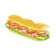 Vector illustration of burger and hoagie sign. Web element of burger and bun stock symbol for web.