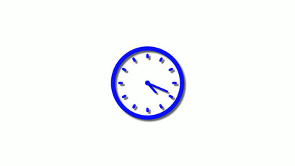 New blue color 3d clock icon,counting down blue clock icon,clock animation