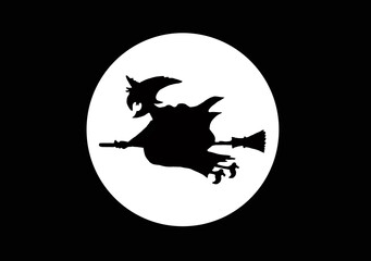 Witch flying on a broom