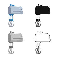 Vector illustration of mixer and whisk icon. Set of mixer and kitchen vector icon for stock.