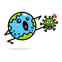 Earth vector design against corona virus