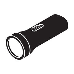 Flashlight vector icon.Black vector icon isolated on white background flashlight.