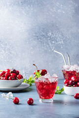 Summer alcholic coktail with cherry